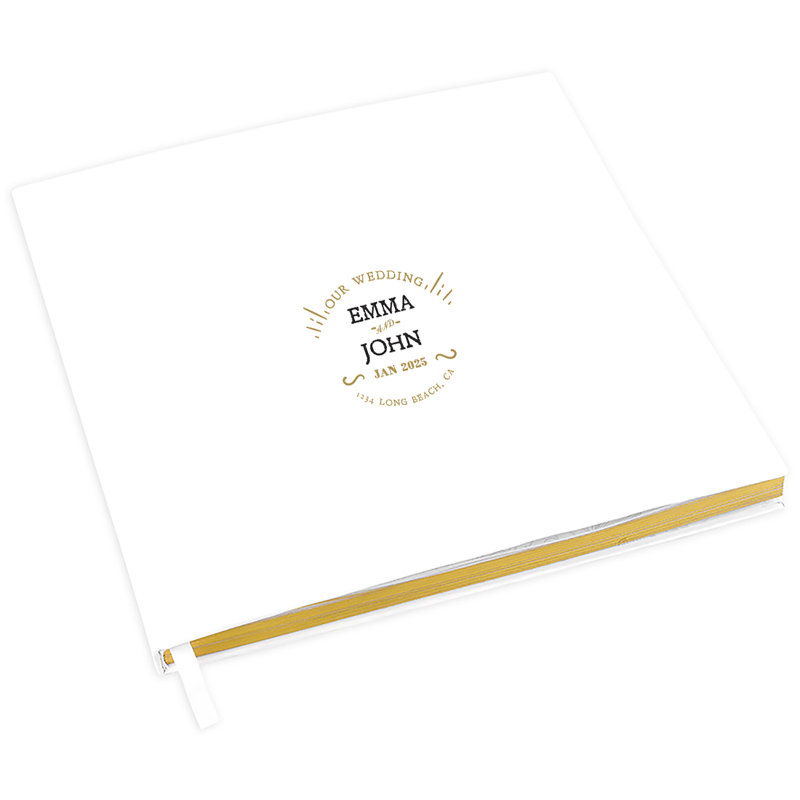 Livre d'or de mariage personnalisé, pochoir blanc, Oui