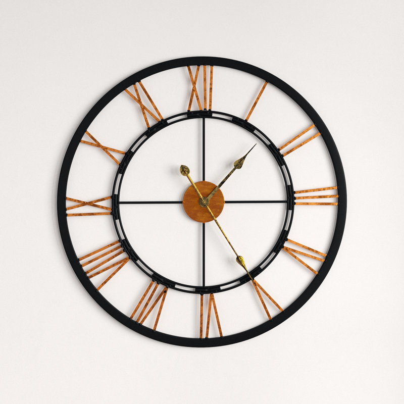 Oversized Meyer Black Roman Iron Wall Clock - 70 cm / 27.5 in, Single