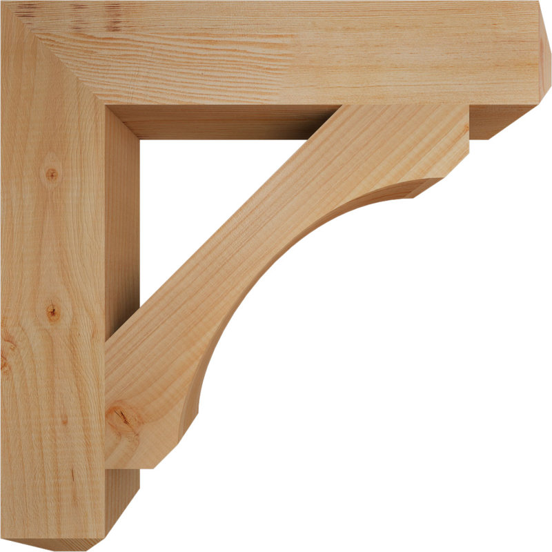 H Support en bois / corbeau, H 22 po x l 3,5 po x P 22 po, Douglas (lisse)
