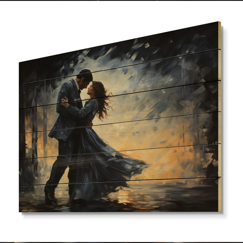 «Keagyn Romantic Couple Landscape Dancing In Park I», reproduction sur bois, H 30 po x l 40 po x P 0,78 po