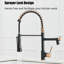 Robinet de cuisine à DEL avec douchette extractible et robinet de lavabo de cuisine à un trou noir mat
