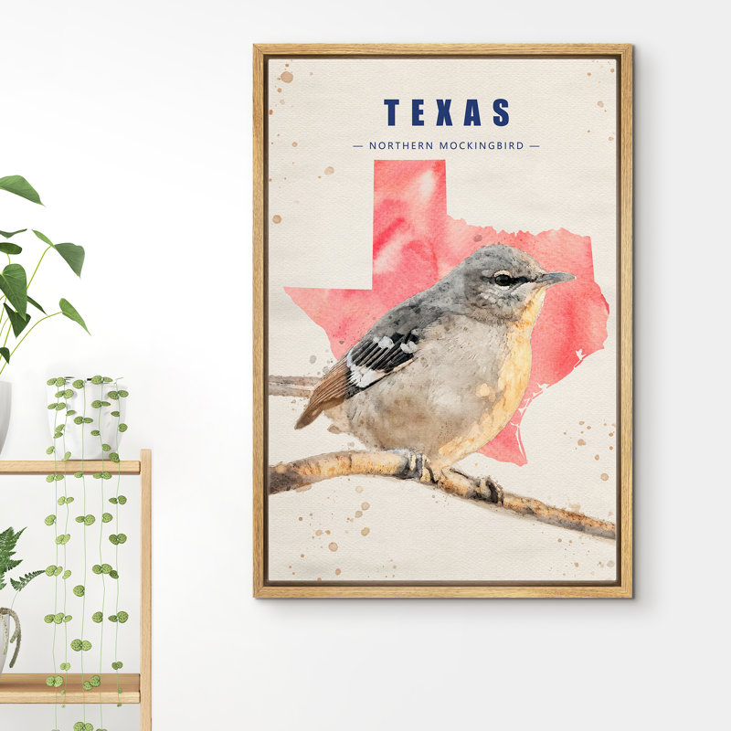 Oiseau moqueur du Nord gris IDÉE4WALL, Brun, H 36 po x l 24 po x P 1,5 po