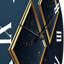 Horloge murale géométrique rétro en bleu sarcelle et or I-93397019