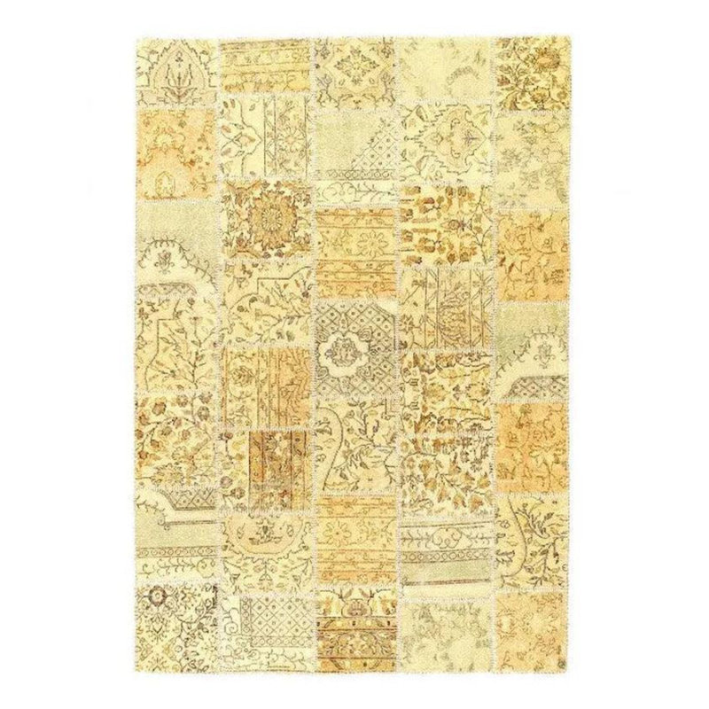 Tapis beige en laine / coton rectangulaire sans motif à la main 8 pi 10 po x 5 pi 11 po