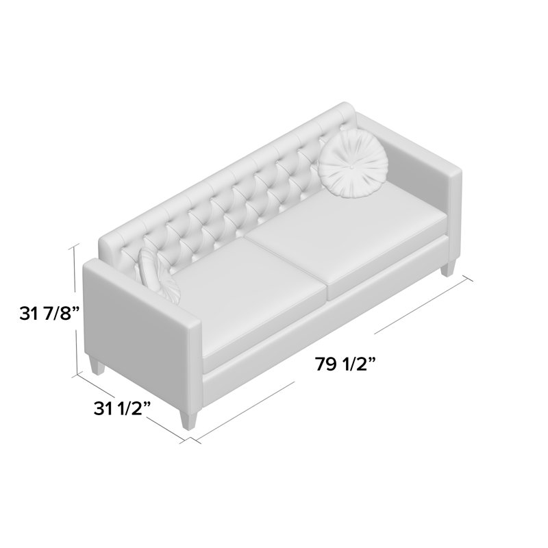 Prady 79.5'' Velvet Sofa, Green