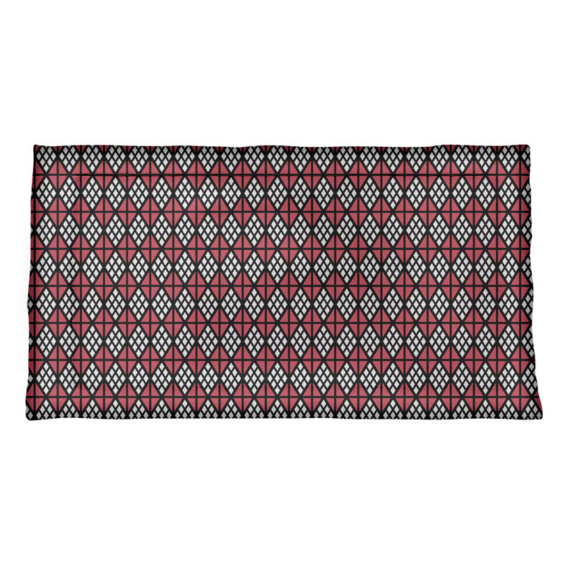 Taie décorative Enveloppe, Polyester, Très grand, Noir / rouge
