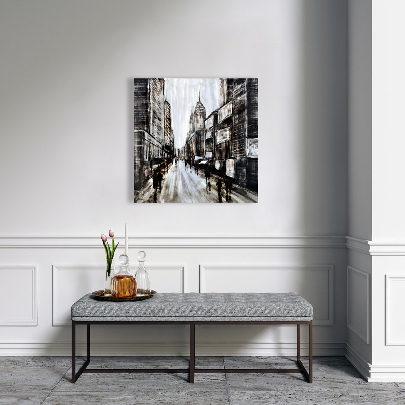 Busy Gray Street - Toile brune moderne pour la décoration intérieure