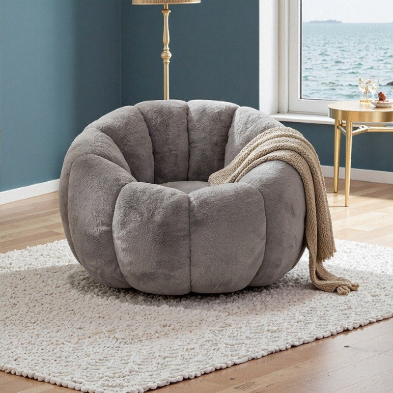 Fauteuil à billes à motif floral, Gris