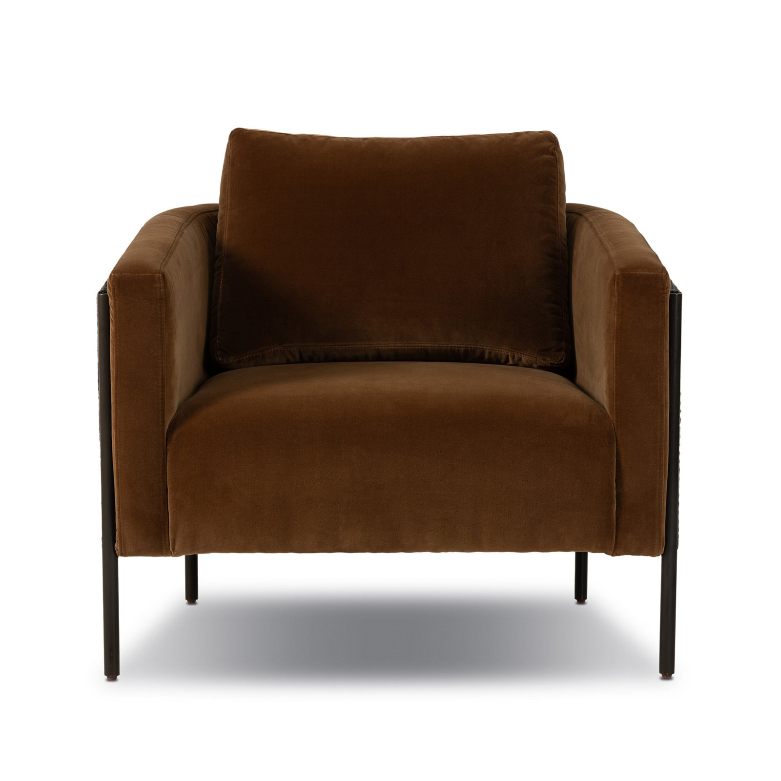 Aurelina Upholstered Armchair, Black, Surrey Ochre Linen