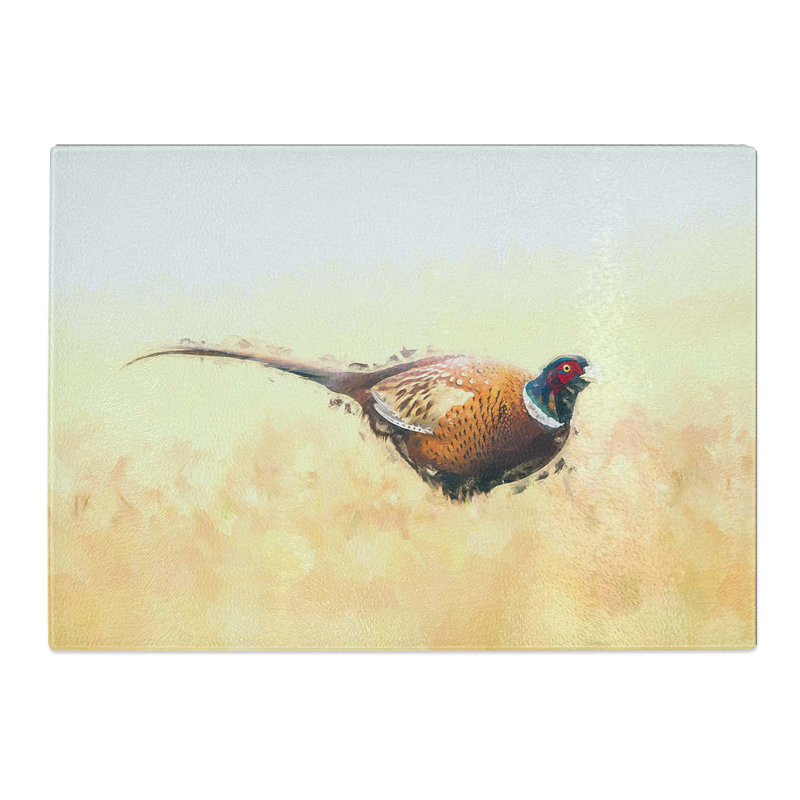 Tempered Glass a Pheasant Bird Chopping Board, 39 cm W x 28.5 cm L