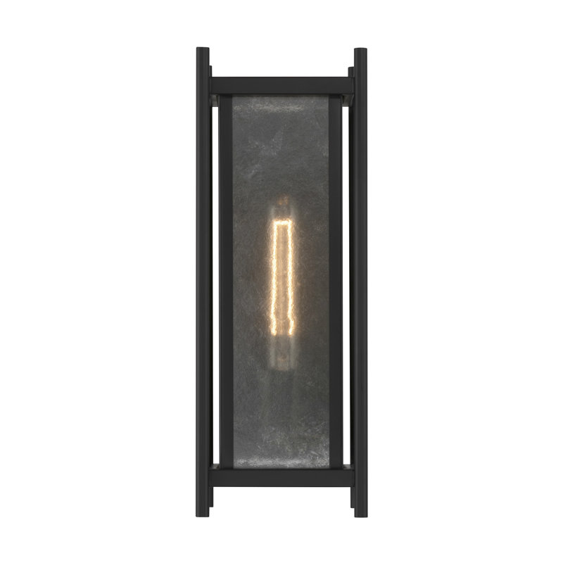 Lanterne murale d'extérieur 1 lumière Jacobs, 1, 16"H x 5.75"W, Matte Black
