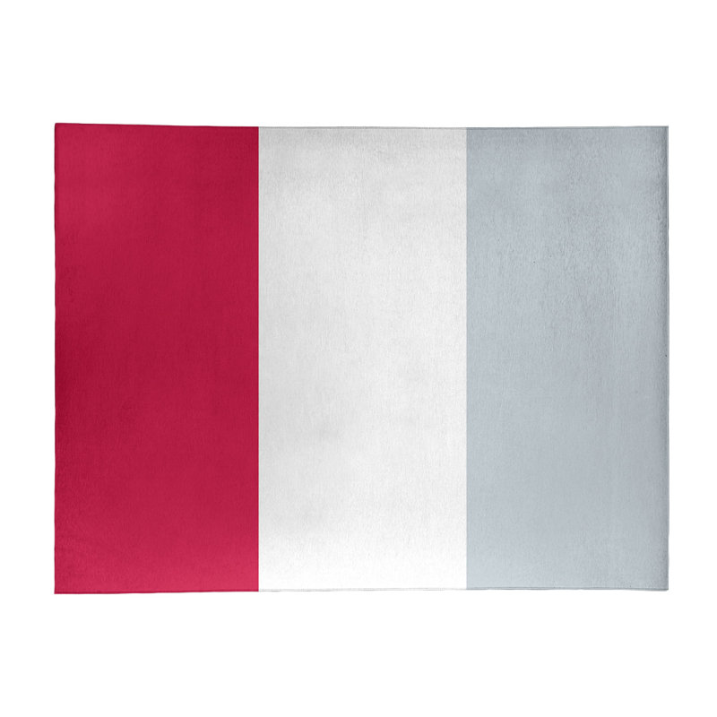 Tapis rouge rayé/argenté, Rectangle 9 pi x 12 pi