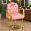 Fauteuil de barbier hydraulique réglable en hauteur, fauteuil de salon pivotant - Rose-103427644