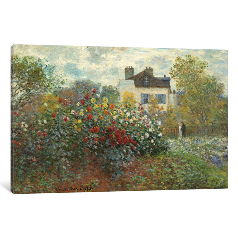 The Artist's Garden in Argenteuil by Claude Monet - 1 Piece Painting on Canvas, 101.6 cm H x 66.04 cm W x 1.91 cm D, No Frame
