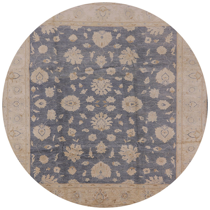 Tapis beige / bleu Mattituck, Rond 4 pi