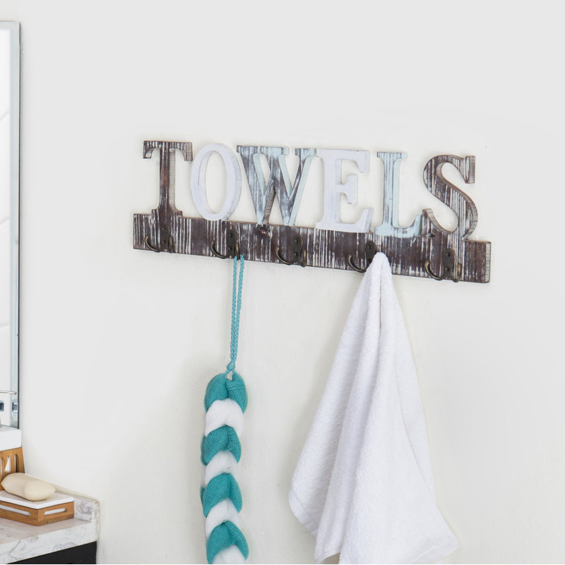 Wood 4 Wall Towel Rack