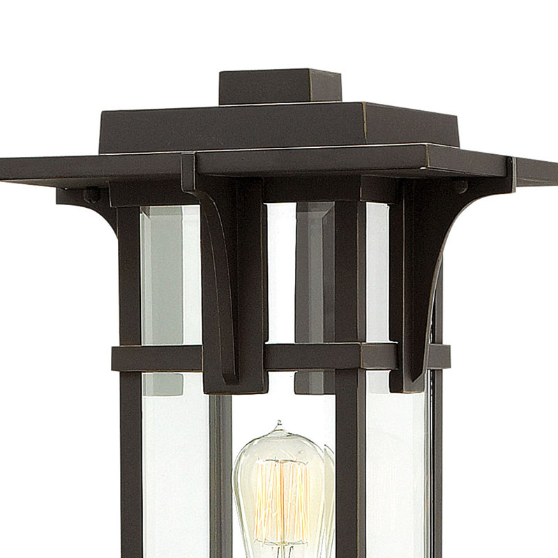 Manhattan Single Light Outdoor Post Top/Pier Mount Lantern - Clear Beveled Glass