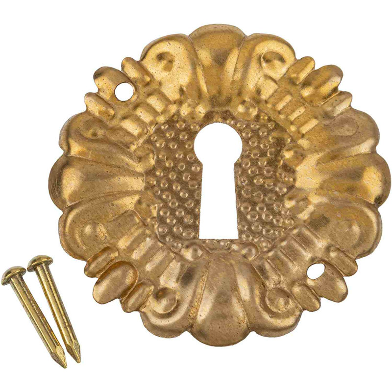 Couvercle de trou de serrure rond en laiton estampé