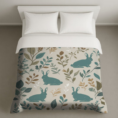 Housses de couette lapins à feuilles