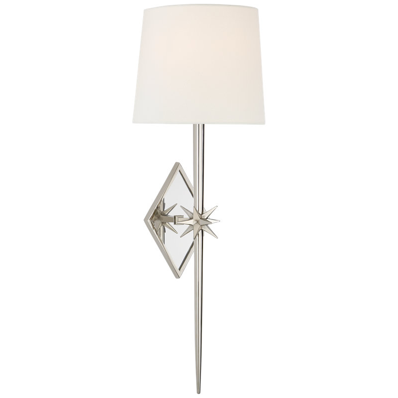 Ian K. Fowler Etoile Large Tail Sconce, Polished Nickel, Fabric