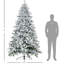 Arbre de Noël artificiel enneigé avec pointes de neige, base en métal pliable et arbre de Noël à charnières-321995237