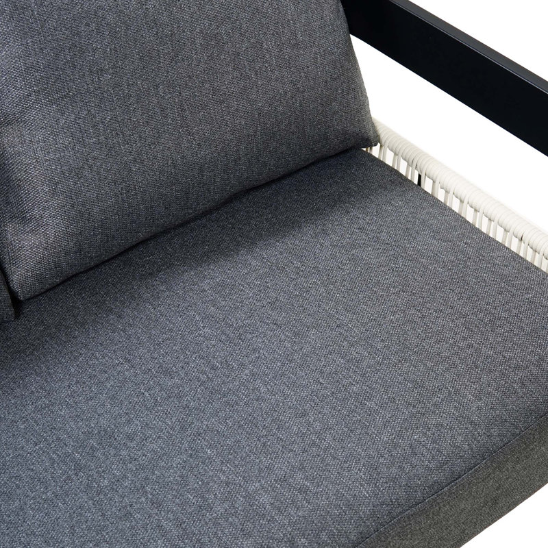 Ensemble de canapé d'extérieur en fer multi-personnes avec 1 table, Gris