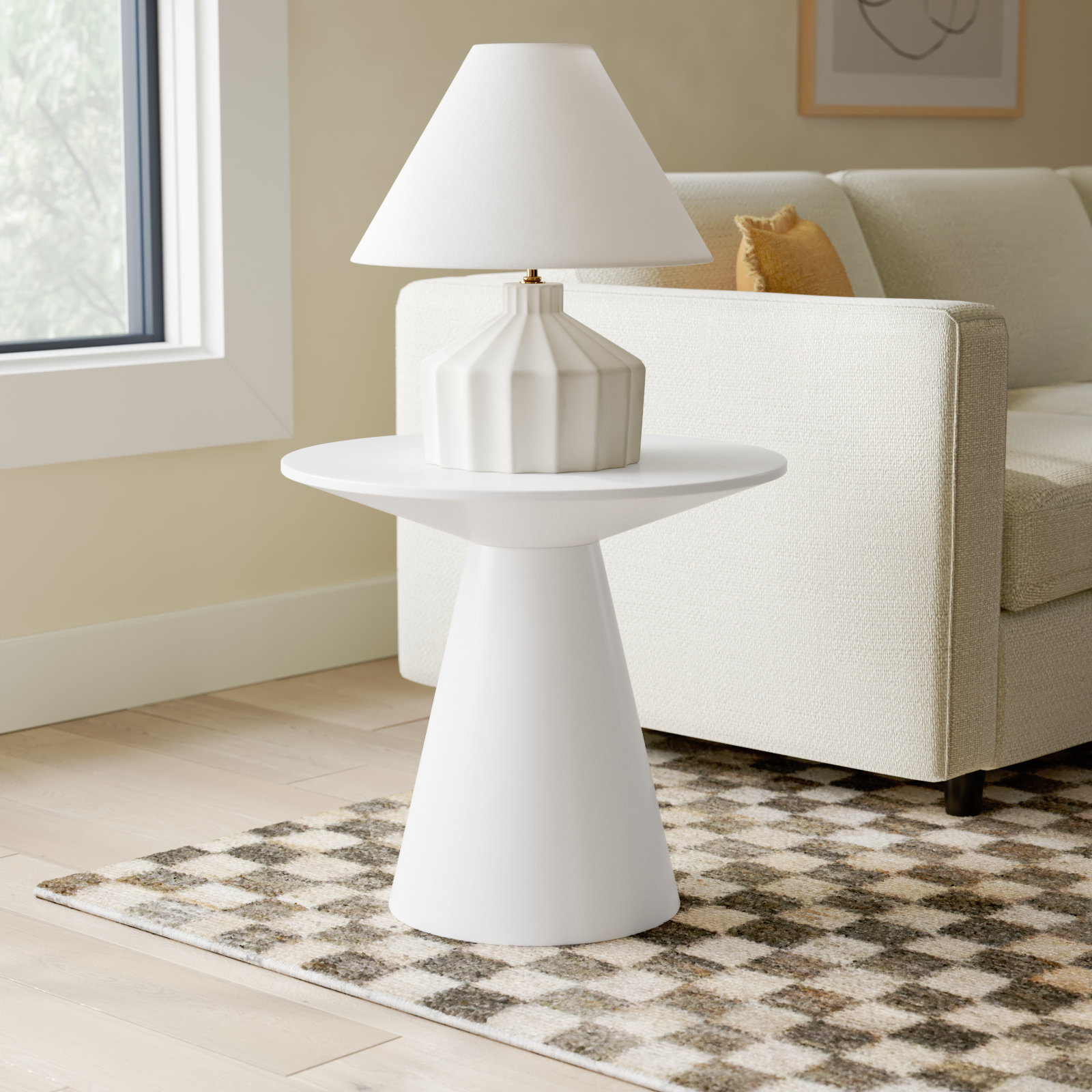 Adara 24" End Table, Matte White