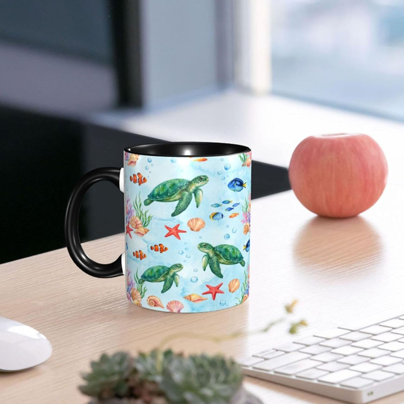 Sea Turtle Coffee Mug 11oz Ceramic Cup for Office and Home Festival Gifts