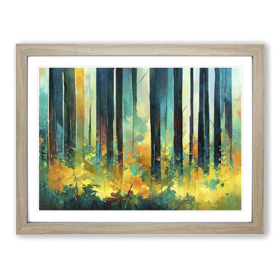 Glowing Abstract Forest - Single Picture Frame Print