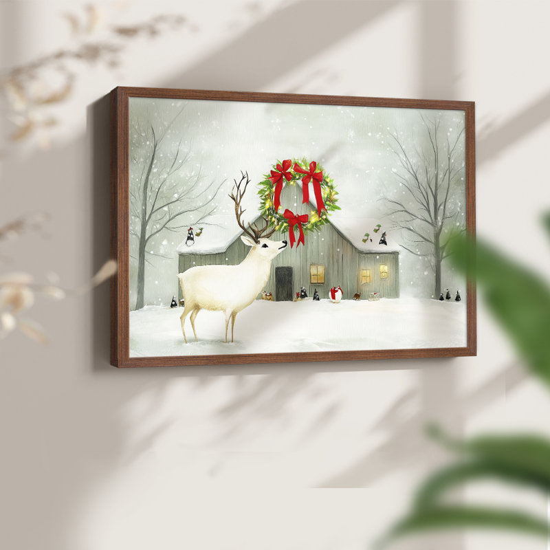 Chirstmas Art-CDL - Reproduction encadrée - Restickable, Noyer, H 22 po x l 28 po