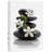 Zen Stones "Basalt with Calming Plumeria Flowers Artwork, Relaxing Spa Bathroom Pictures, Extra Large Framed Canvas Giclee Print Wall Art"-120240375-56324642