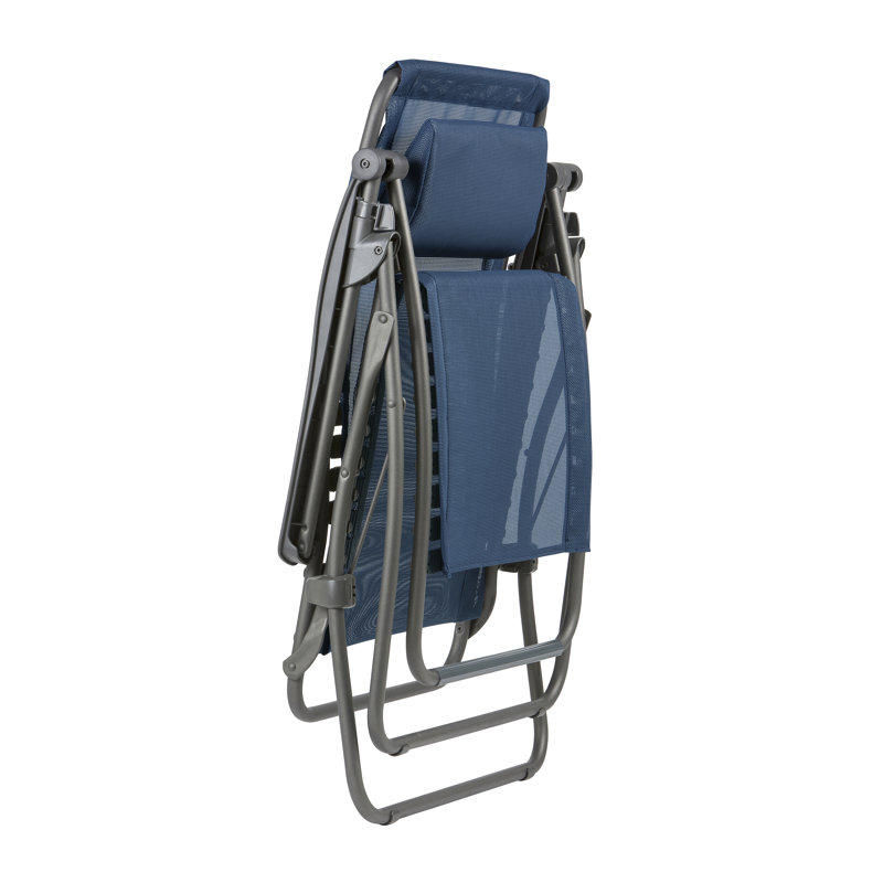 Fauteuil inclinable pliant d'extérieur et chaise longue Seemab Lafuma RSXA , Bleu océan, 45" H x 26" W x 34" D