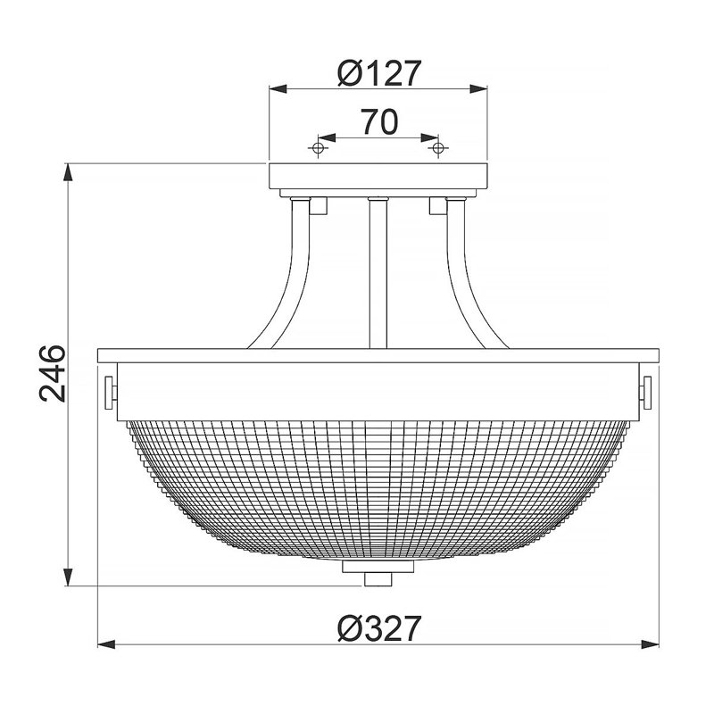 Baderbräu Glass Semi Flush Mount, Palladian Bronze