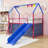 Twin Metal House Loft Bed With Slide And Playful Accessories-193863695