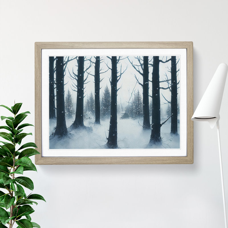 A Wonderful Winter Forest - Framed Print, 34cm H x 46cm W x 2cm D, Oak