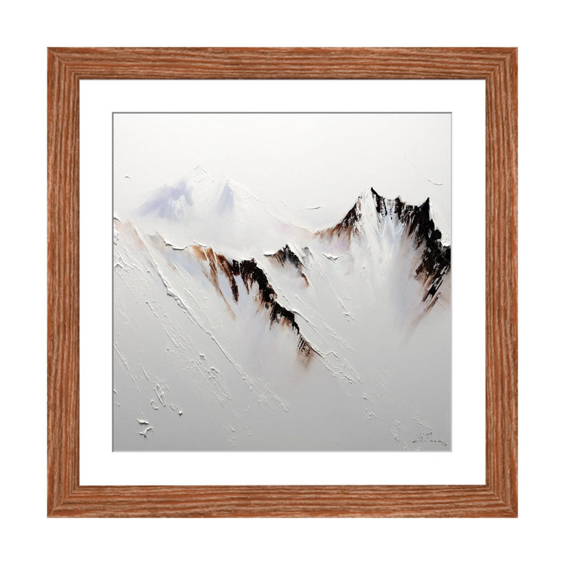 Couronné de neige, Papier avec cadre en bois classique Classic, H 24 po x l 24 po x P 1 po
