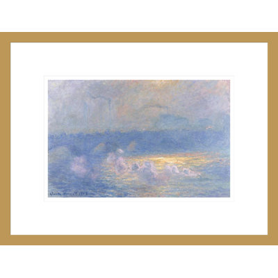 Waterloo, effet de soleil avec fumée par Claude Monet, impression giclée sur cadre