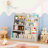 Bookshelf, 4-Tier Wooden Book Shelf for Small Space