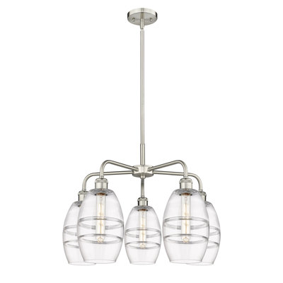 Dundrod 5 - Light Steel Dimmable Round / Oval Chandelier