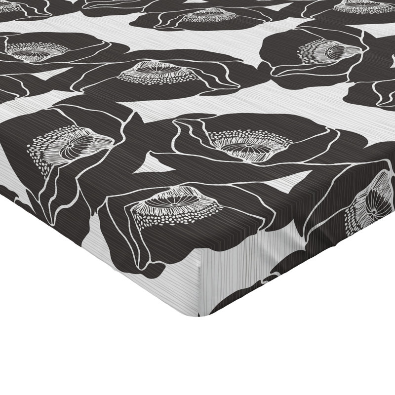 Drap-housse Ambesonne, Drap-housse de taille très grand, Gris pâle, noix de coco / floral