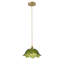 1-Light E26 Base Brass Metal and Glass Dome Pendant Light, Adjustable Height, Dimmable, ETL Listed