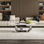 Table basse Elegant Luxury - Plateau en faux marbre avec base en acier inoxydable-1620542760