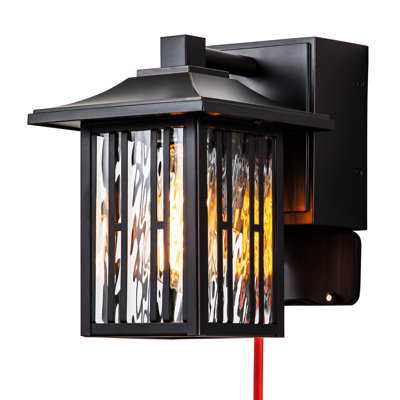 Porch Light with GFCI outlet with Water Glass