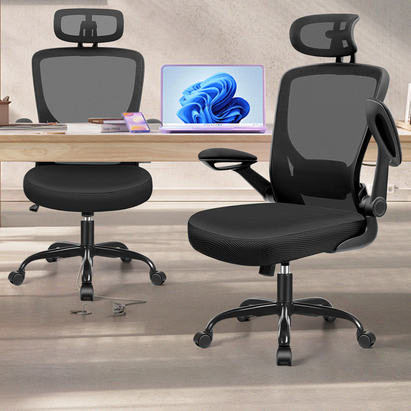 Fauteuil ergonomique professionnel avec coussin d'assise confortable, Noir, noir, noir, noir