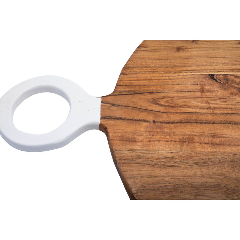Alexa Round Acacia Wood Cutting Board with Handle