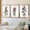 Art de Noël des Fêtes de Noël - Toile tendue avec châssis sur mesure - 3 pièces