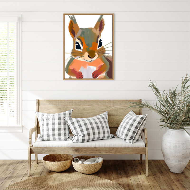 «Squirrel» par Iniyah, reproduction d'art sur toile encadrée, H 30 po x l 23 po