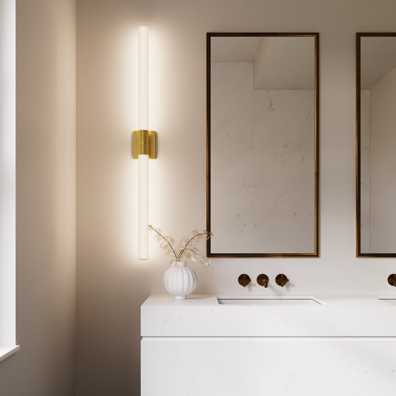 Scepter Vanity Light, Satin Brass, 3000
