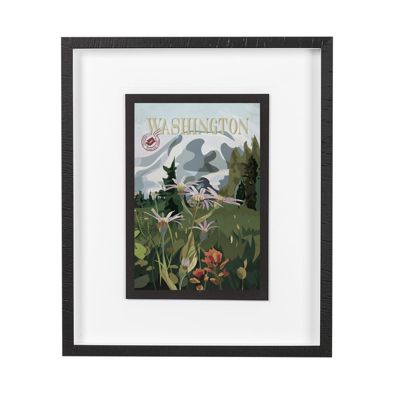 «Washington Go» par Simone, reproduction d'art encadrée sous verre, H 25,5 po x l 21,5 po x P 1,5 po, Cadre simple noir