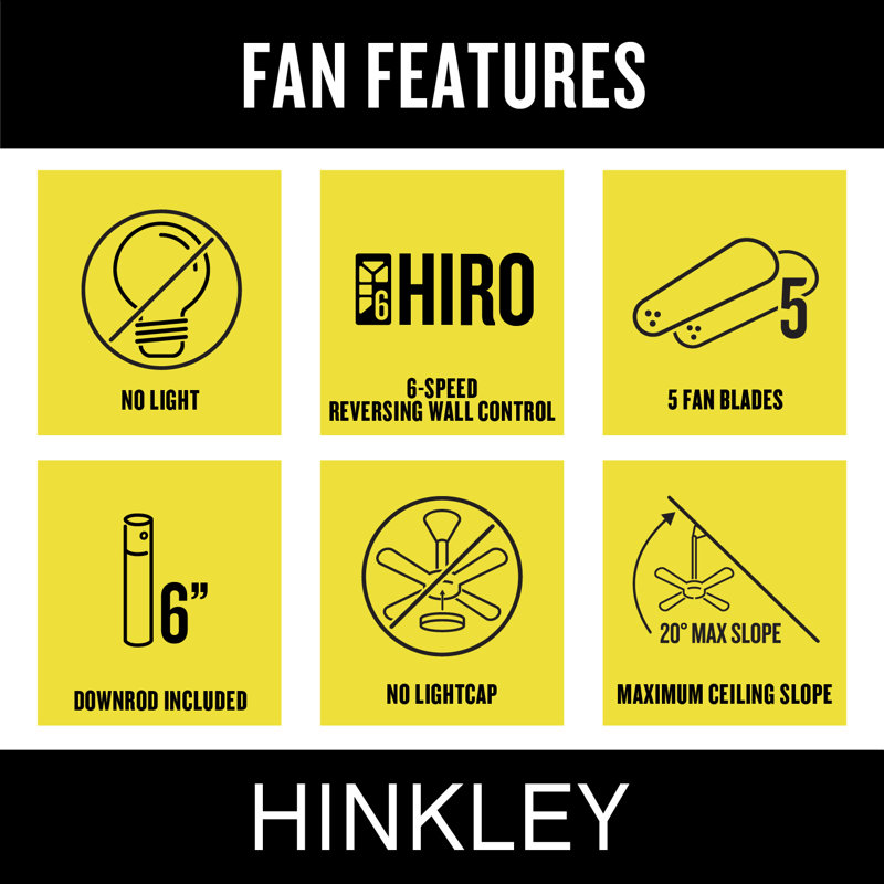 Hinkley Vento Ceiling Fan, Matte Black